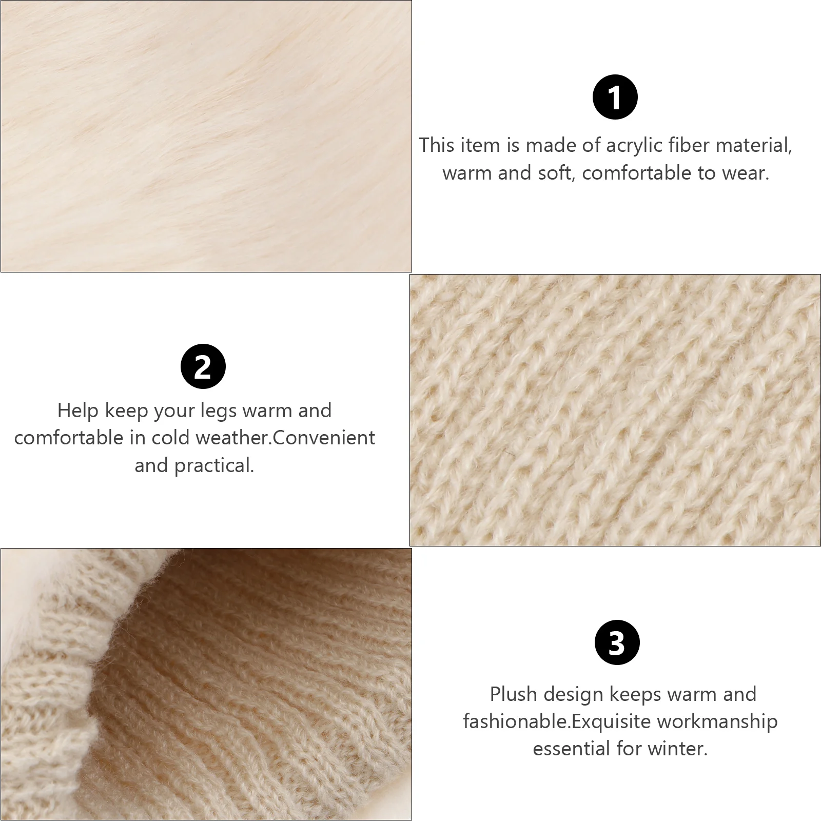1 par curto quente polainas de fibra acrílica botas capa feminina meias de inverno tempo frio em camadas bota capa quente mantendo meias