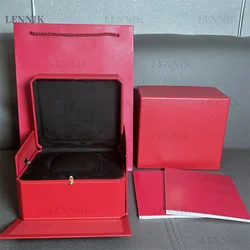 Caja de reloj de cuarzo mecánico, bolso rojo de viaje portátil de terciopelo, multicolor, personalizado, personalización gratuita, estilo LENNIK