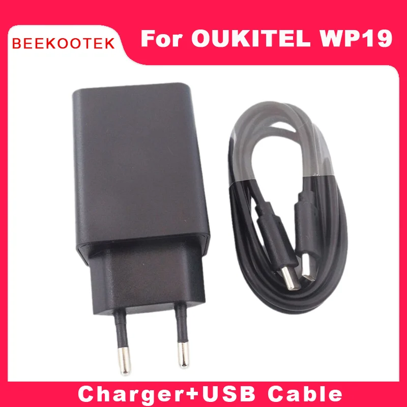 New Original Oukitel WP19 Adapter Charger Fast Charging EU Plug Travel +USB Cable Data Cable Accessories For Oukitel WP19 Phone