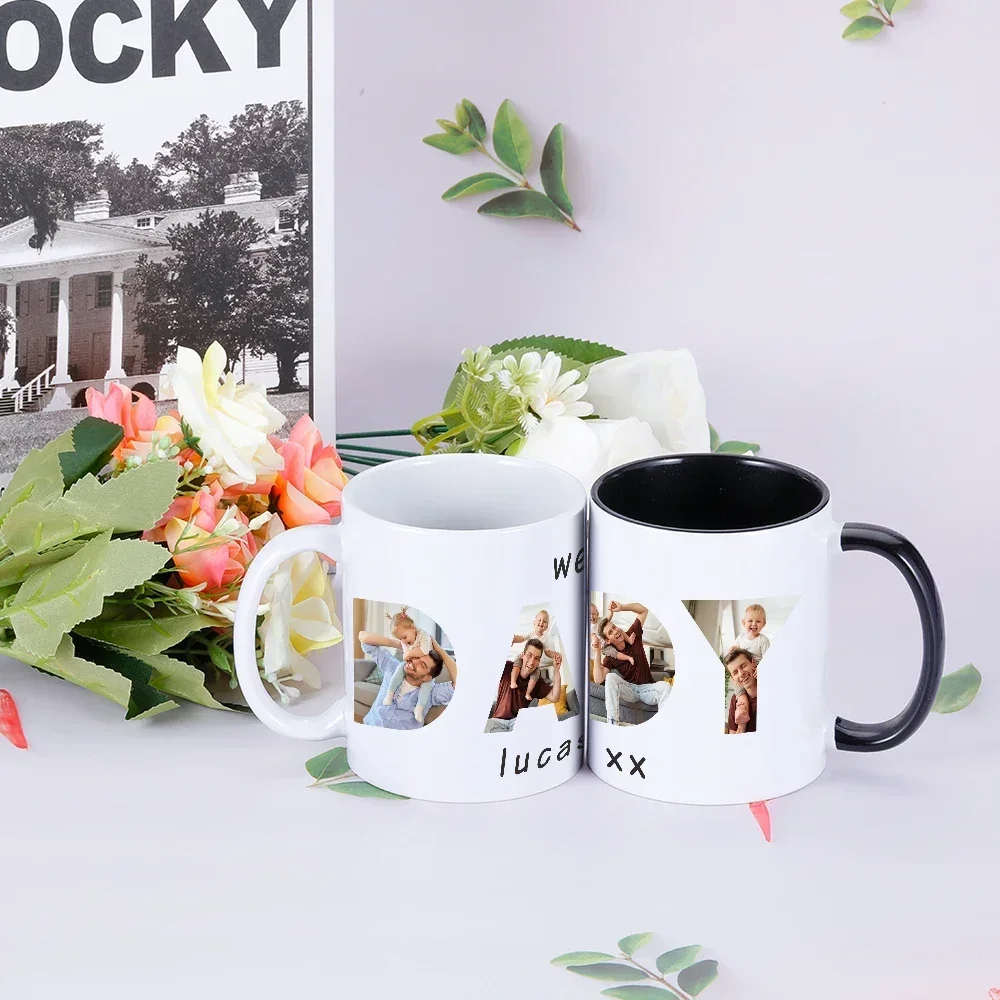 Custom Photo Mugs for Father Dad Daddy Exclusive 11OZ/330ML Coffee Mug with Picture Ceramics Cups Milk Cup Father's Day Gifts