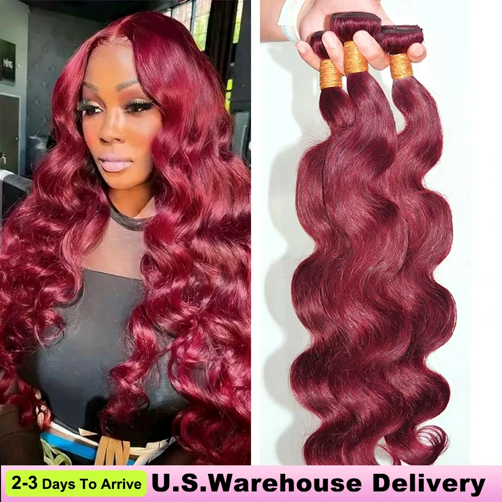 

Burgundy 99j Body Wave Bundles 100% Human Hair 16A Remy Brazilian Virgin Weave Hair Unprocessed Raw Hair 3 4 5Bundles Extensions
