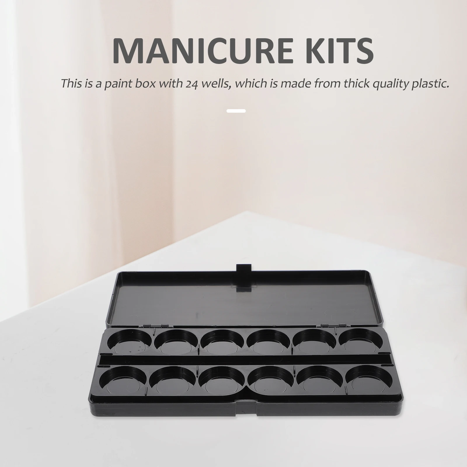 صندوق طلاء مع أروح، غطاء صلب من البلاستيك السميك المقولب المتين يفصل آبار الألوان المائية، صينية رسم زيتية من الأكريليك الغواش #3