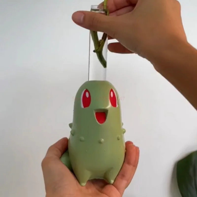 Pokemon Chikorita Kawaii sadzarka doniczka kreatywna doniczka Chikoritas statua wazon ozdoby model figurki wystrój prezenty zabawka