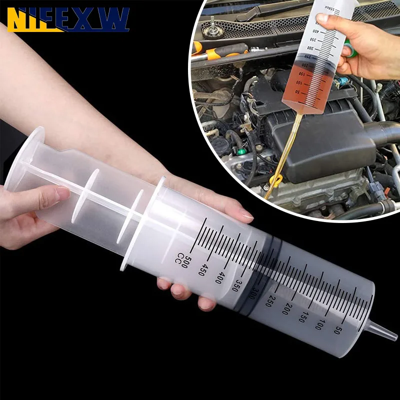 Reusable Plastic Syringe Glue Dispenser Car Oil Pet Feeding Pump Nutrient Syringe Pump with 1m Hose for Washing and Pumping