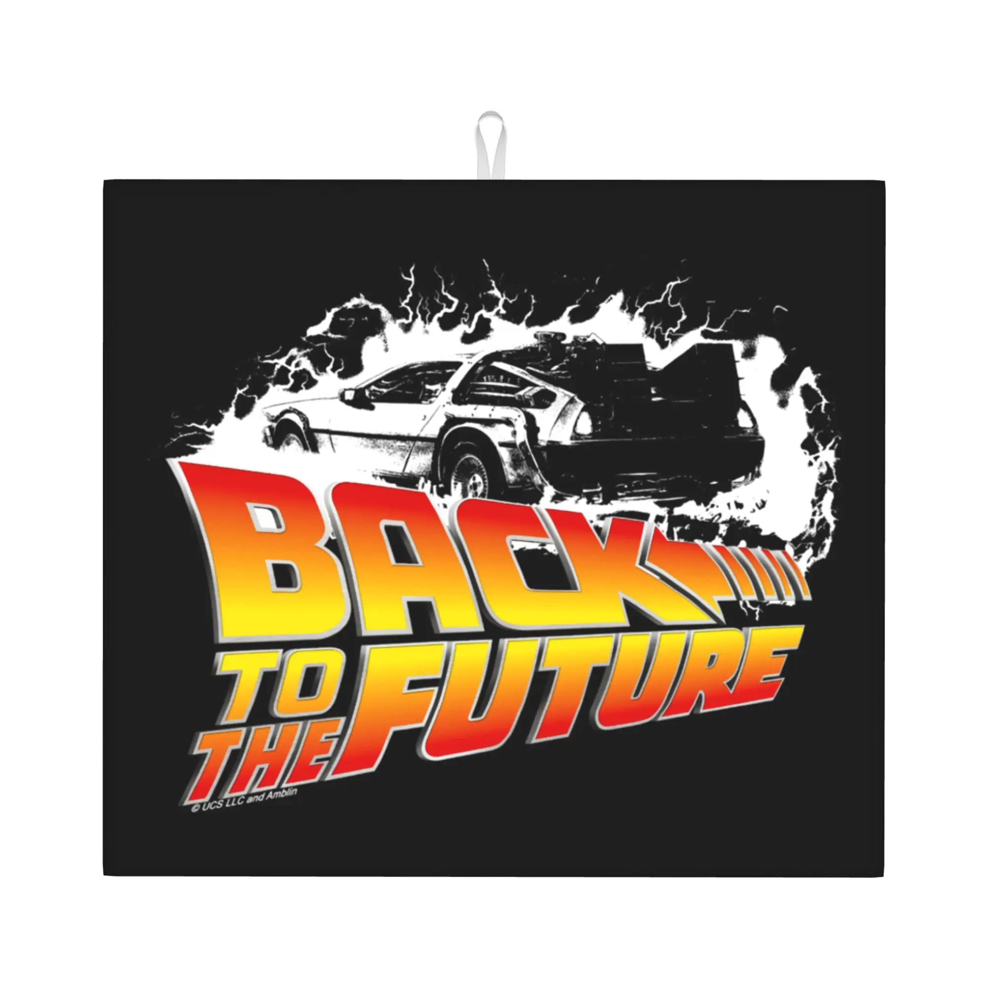 Back To The Future Non‑Slip Waterproof Absorbent Barware Tableware Oil Proof Reusable DeLorean Bathroom Drying Mat For Kitchen