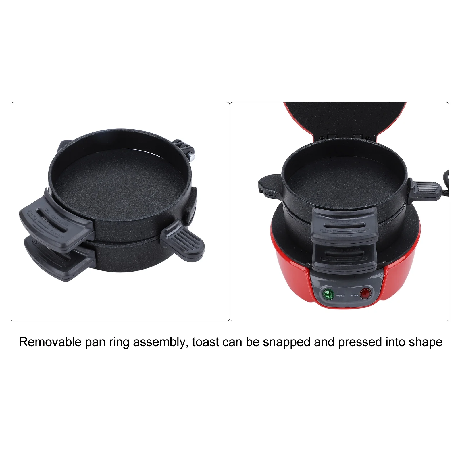 صانع ساندويتشات الإفطار 3 في 1 احترافي سريع التسخين للتحكم التلقائي في درجة الحرارة يمنع صانع البرجر الكهربائي