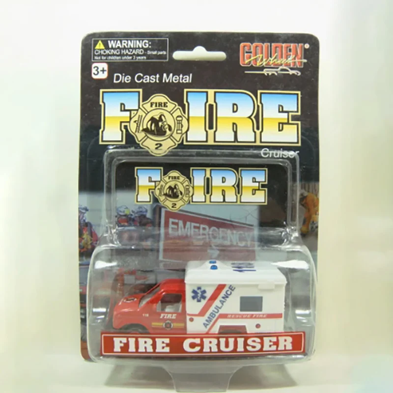 GOLDEN 1:64 Scale Ambulance Fire Cruiser Alloy Simulation Car Model Classic Adult Collection Static Display