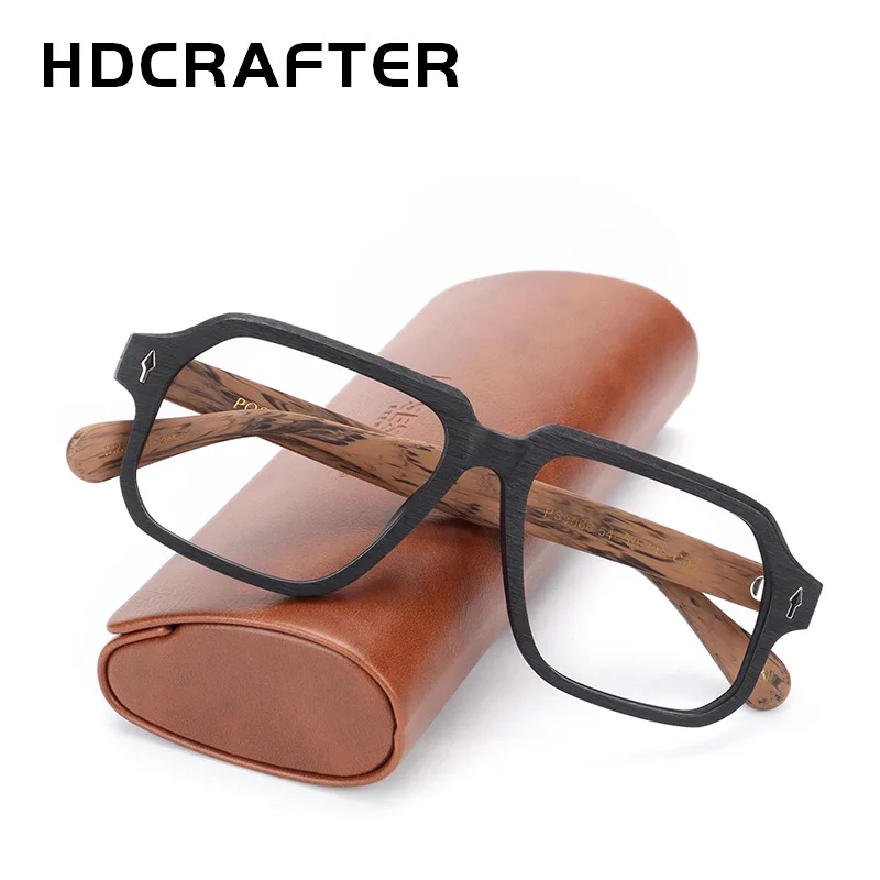

HDCRAFTER High Quality Retro Wood Glasses Frame Men Oversized Computer Goggles Eyewear Eyeglasses Frame Custom Graduated Glasses