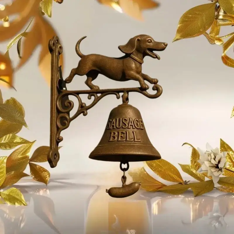 Metal Welcome Doorbell Vintage Halloween Dog Bell Interesting Hangable Manual Doorbell For Home Entrance Wall Mount Decor