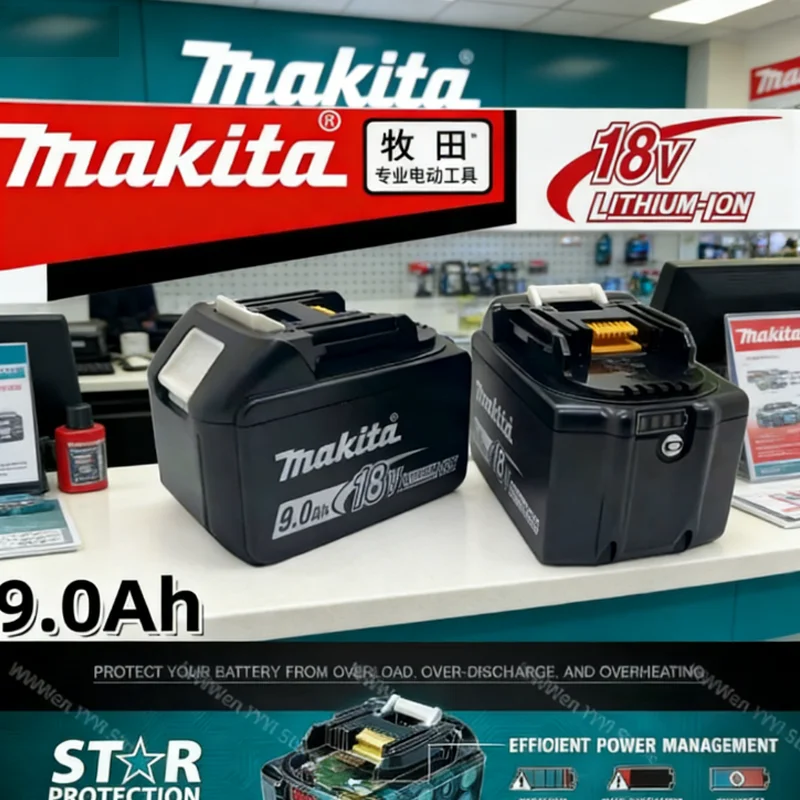 

100% Original Makita 18V 3.0Ah/6.0Ah/9.0Ah battery Makita BL1830， BL1830B， BL1840 ，BL1840B ，BL1850 BL1860B power tools battery