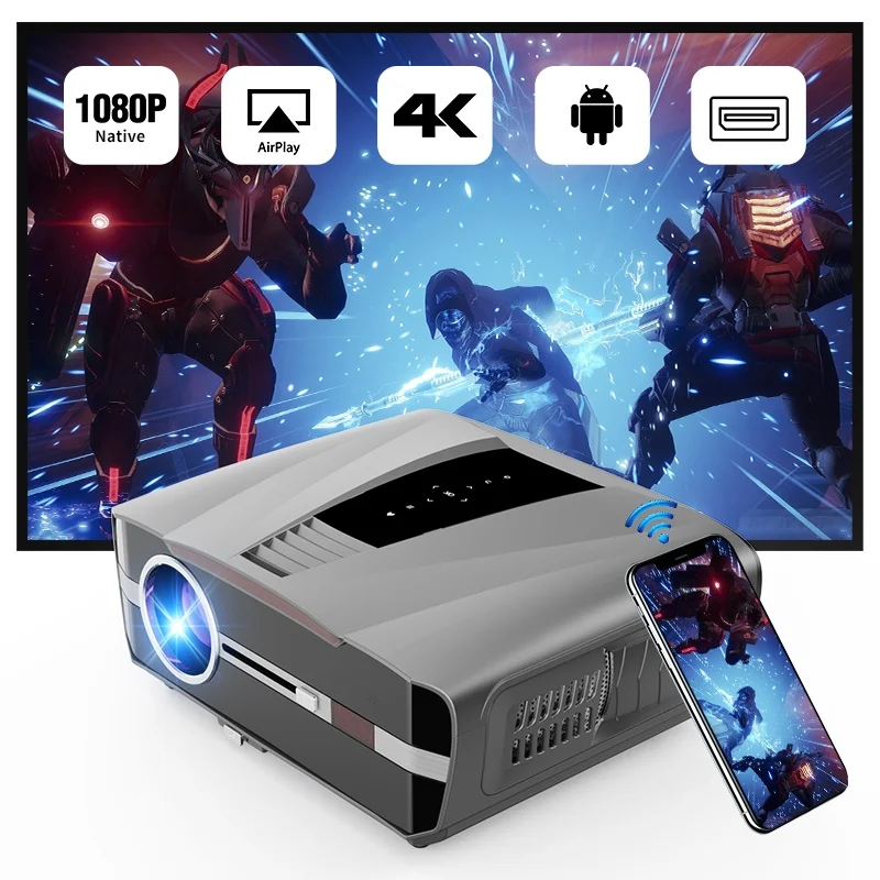 

Full HD 1080P Projector 1480Ansi Video Movie Beam Auto Focus Android WiFi 2K 4K Global Version Home Theater Cinema Beamer PK DLP