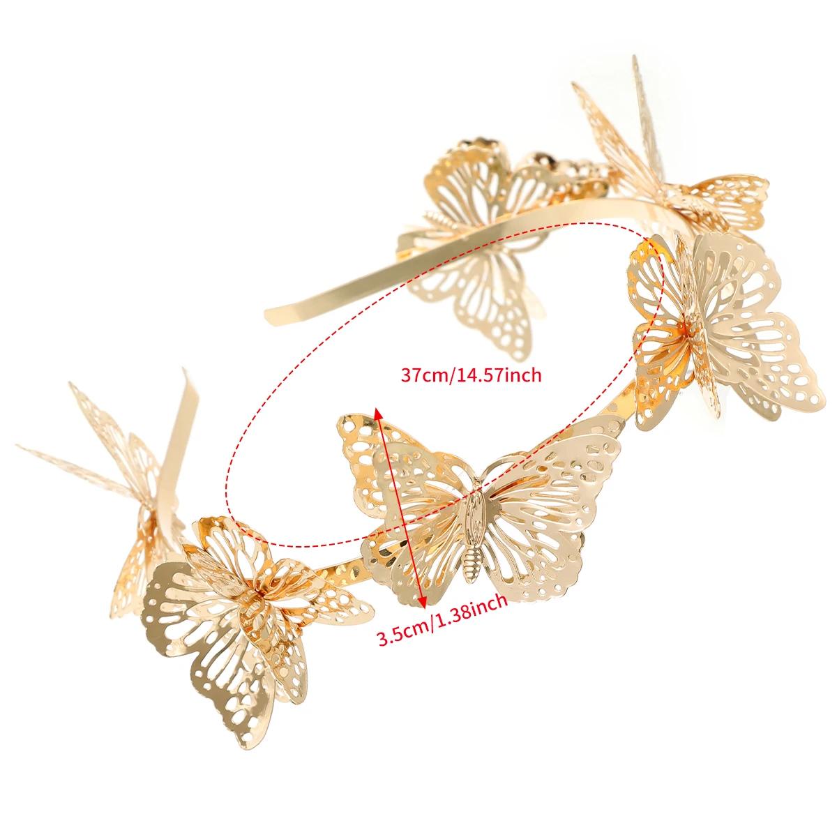 Double Layer Butterfly Hair Hoop Headband For Women Summer Retro French Hair Bands Girls Sweet Head Hoops Band Bezel Headwear