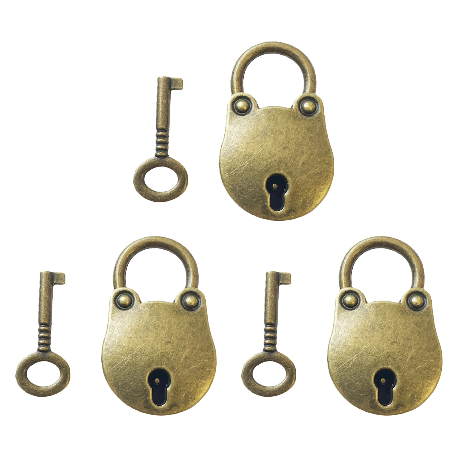 3/5pcs Antique Alloy Metal Keys Padlocks with Key Vintage Padlock Old Style Lock for Jewelry Box Diary Book Handbag