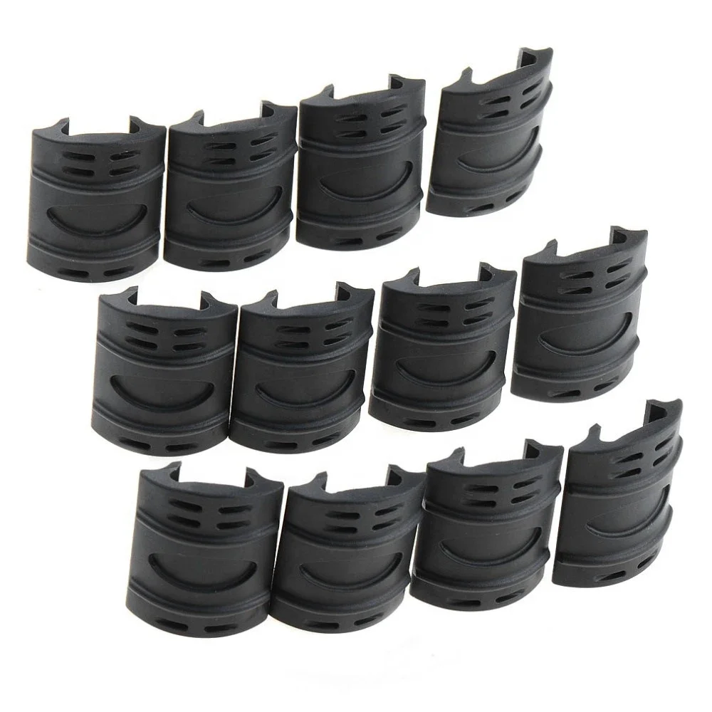 12 Stück Gummi-Schienenabdeckungen Handschutz Quad-Schienenabdeckungen für Jagd-Airsoft-Gewehr M4 Schutz Universelle 20mm Picatinny-Schienen-Zubehörteile – Detail 3