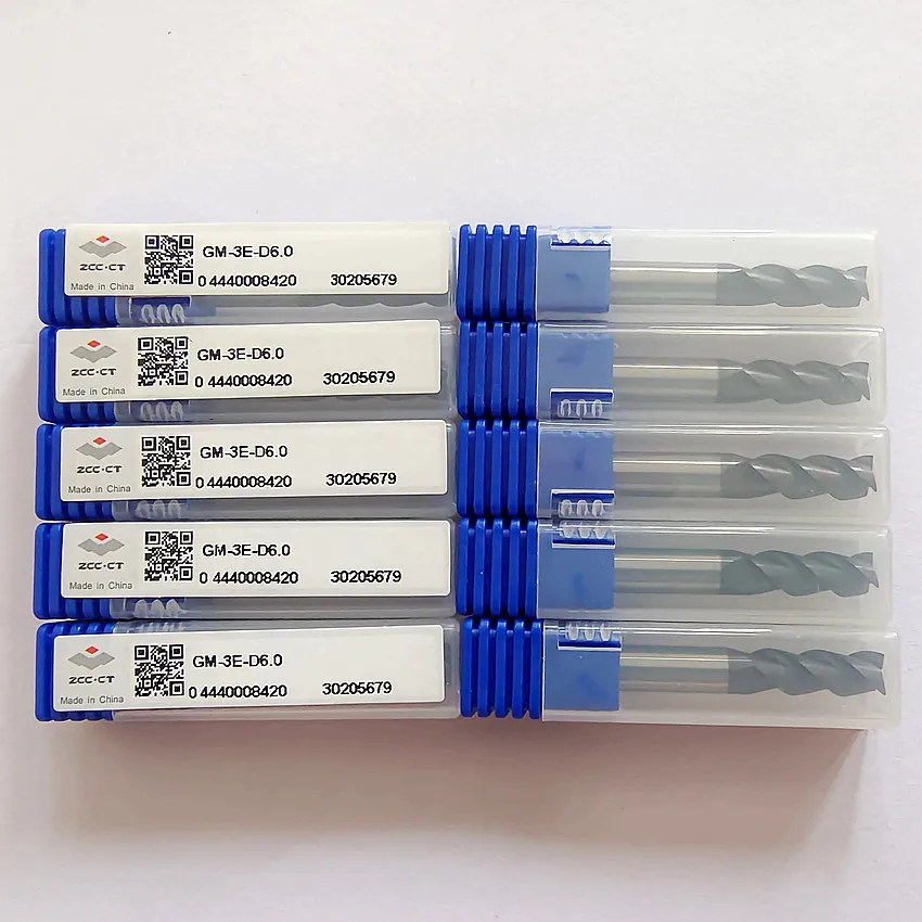 

GM-3E-D6.0 ZCC.CT Three blade straight shank flat end milling cutter Φ6.0*6*16*50 3T Flat end mills 3 Flute Flat End Mills