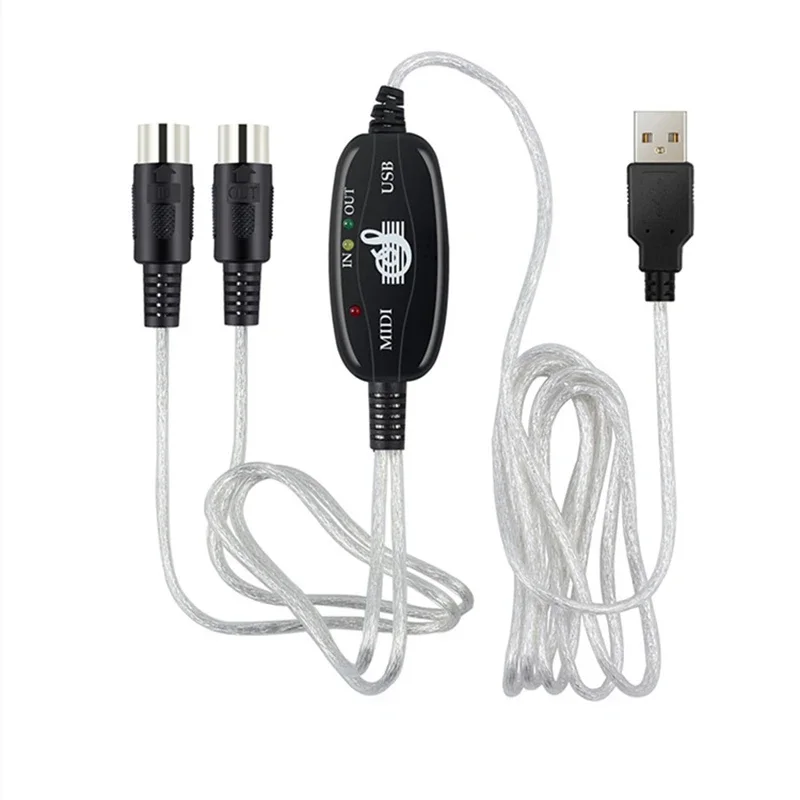 Kabel audio Klawiatura na PC Kabel USB MIDI Konwerter PC na klawiaturę muzyczną Kabel interfejsu USB IN-OUT MIDI