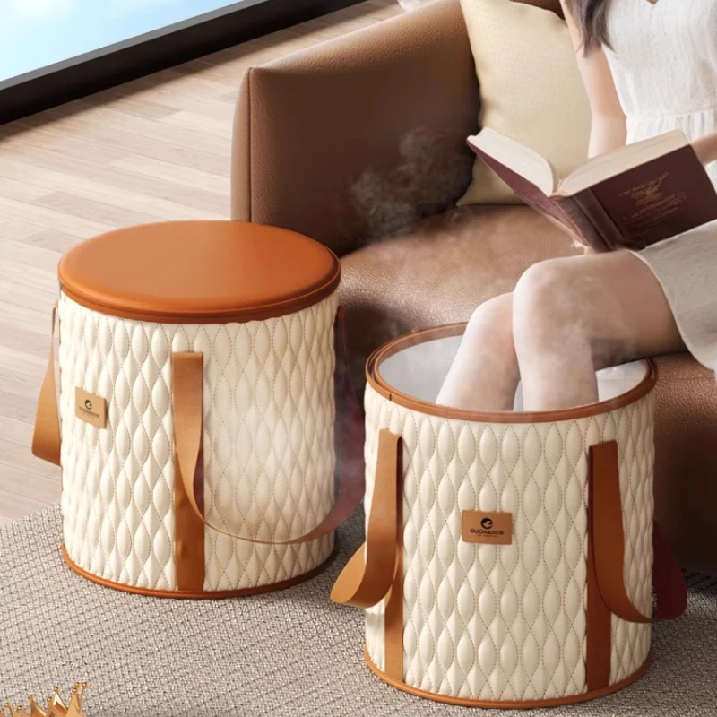 

Extended Calf-Height Foldable Foot Spa Bath Portable Collapsible Foot Soaking Tub for Home Therapy Waterproof Foot Bath Basin