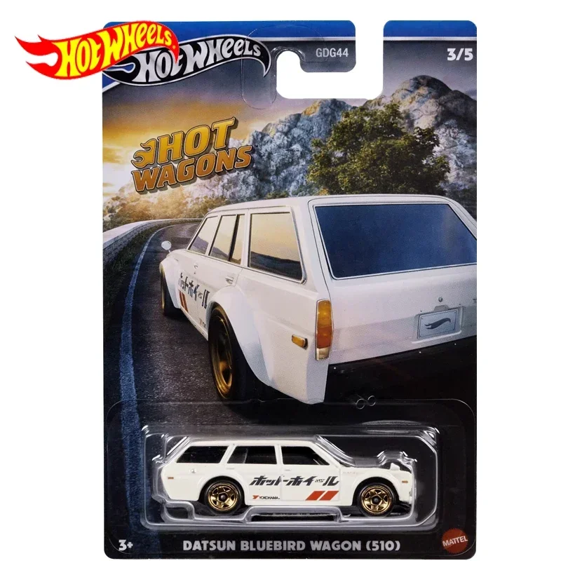 Original Hot Wheels Car Datsun Bluebird Wagon (510) Hot Wagon Boys Toys for Kids 1/64 Diecast Model Alloy Voiture Brinquedo Gift