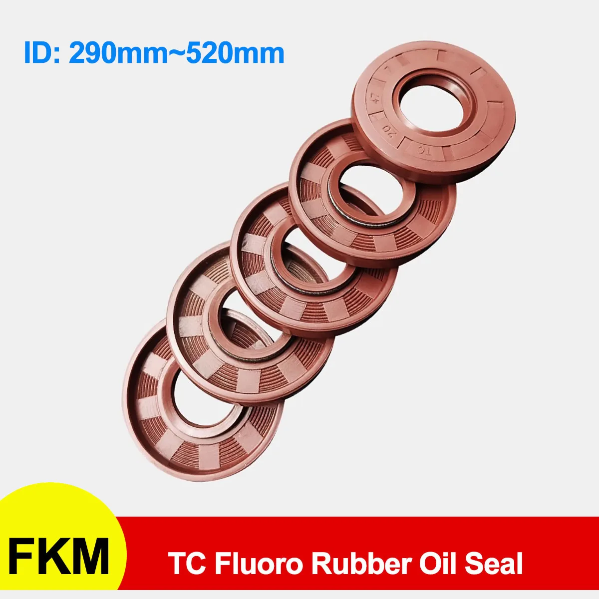 FKM Framework Oil Seal TC Fluoro Rubber Gasket Rings Cover Double Lip with Spring for Bearing Shaft ID 290/300/310/320/330~520mm