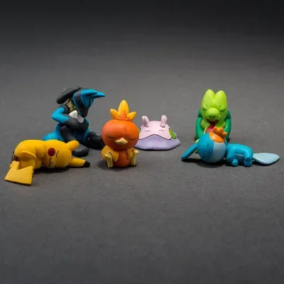 Figurka do spania Pokemon kieszonkowy potwór zabawki Pikachu Dedenne Fennekin Bunnelby Lucario Mudkip Squishy malutka figurka