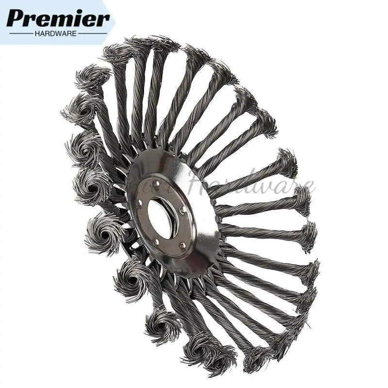 رأس تشذيب قاطع الفرشاة الدوارة من أسلاك الفولاذ مقاس 8 بوصة - شفرة الأعشاب لقادين السلاسل، مثالية لأجزاء إزالة الطحلب والعشب والصدأ