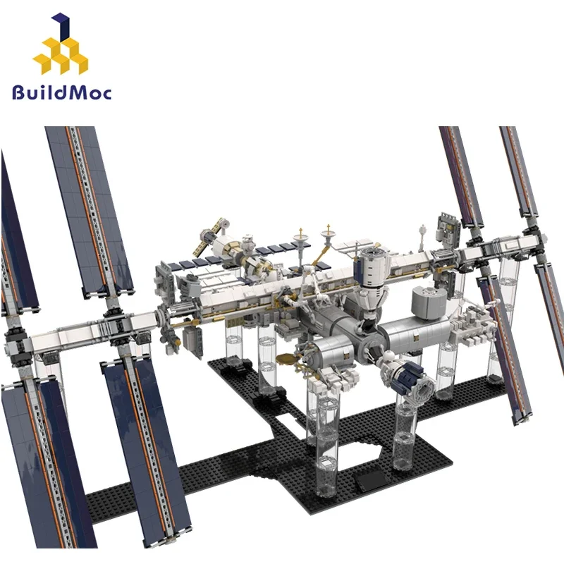 

BuildMoc International Space Station Building Blocks ISS Federal Universe Detector Bricks Model Toys For Children Birthday Gifts