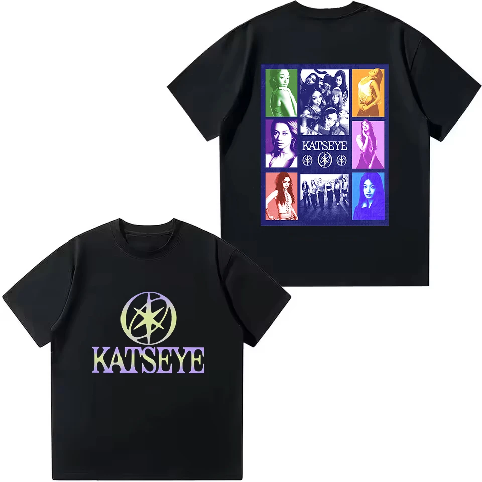 Kpop KATSEYE Kinder T-Shirt Jungen Mädchen Baumwoll-T-Shirt Sommer Kurzarm-Oberteil Katseye Fans Geschenk T-Shirt Harajuku Kinderkleidung – Detail 3
