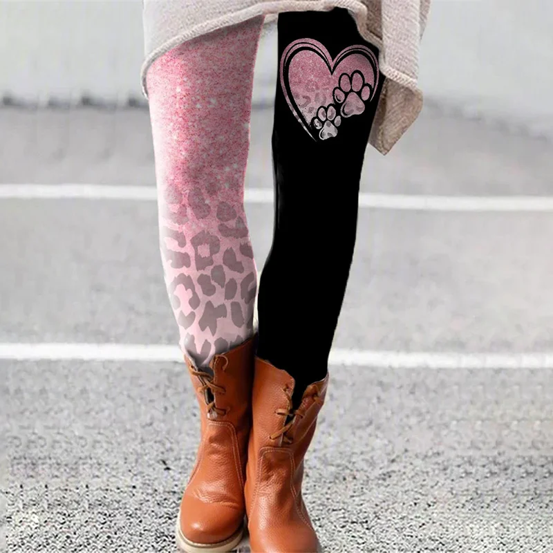 

Love Pattern Fashion Women's Leggings 3D Printed Stretchy Slim Leggings Gym Fitness Pants High Waist Hip Lift Leggings Female