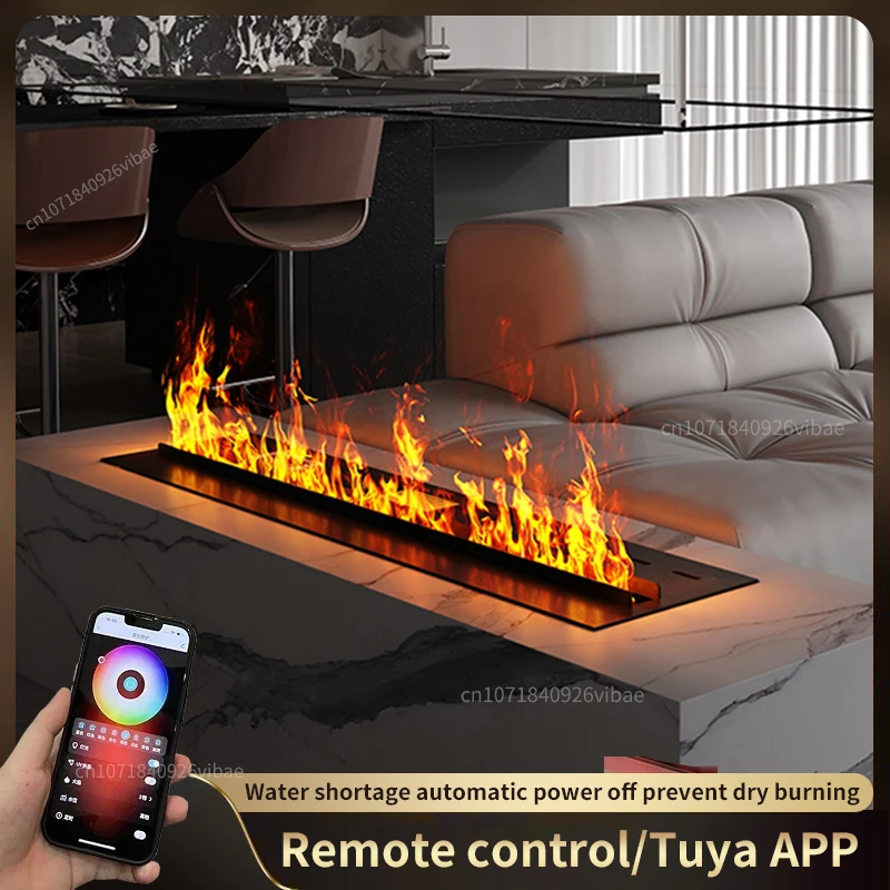 Indoor Decorative Water Vapor Mist Intelligent Electric Fireplace 3D Atomized Fireplace App Colorful Steam Flame ECO Friendly