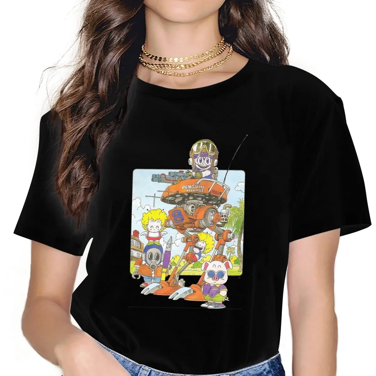 Women's Toriyama Akira T Shirt Dr. Slump Clothes Novelty Short Sleeve Crewneck Tees Original T-Shirt