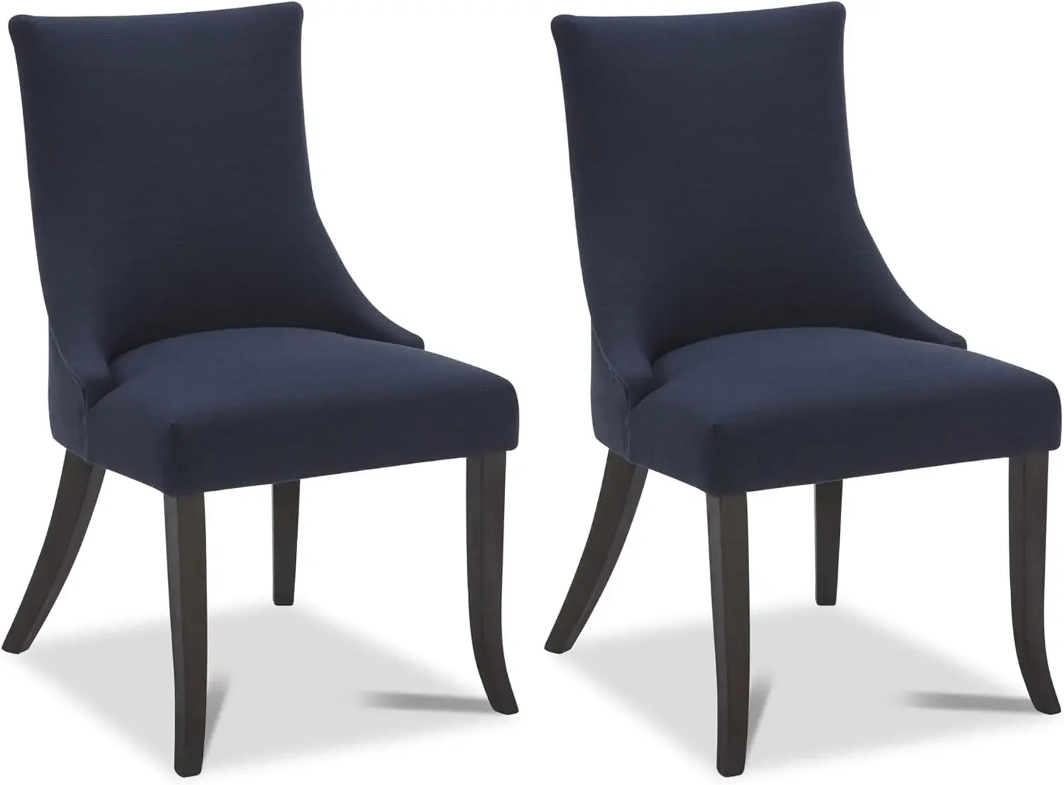 CHITA Farmhouse High Back Dining Chairs, Fabric Modern Upholstered Chairs, Dining Room Chairs Set of 2,Insignia Blue