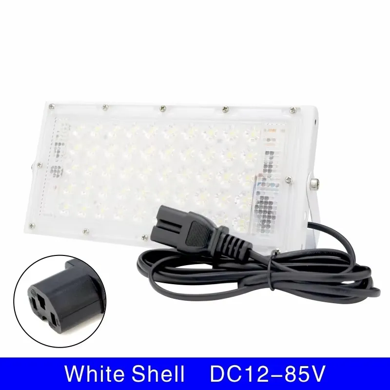 5PCS DC 12V-85V 50W 100W Floodlight Spotlight Volt Reflector Led Portable Security Light Connect with Battary