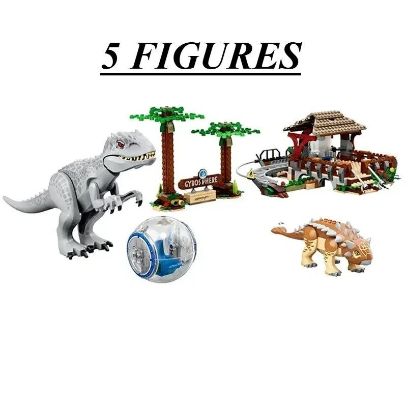 Blocs de construction du monde des dinosaures, briques indominantes Rex contre Ankylosaure, compatibles 75941 76941 76947 MINISO, jouets à assembler, cadeaux pour enfants