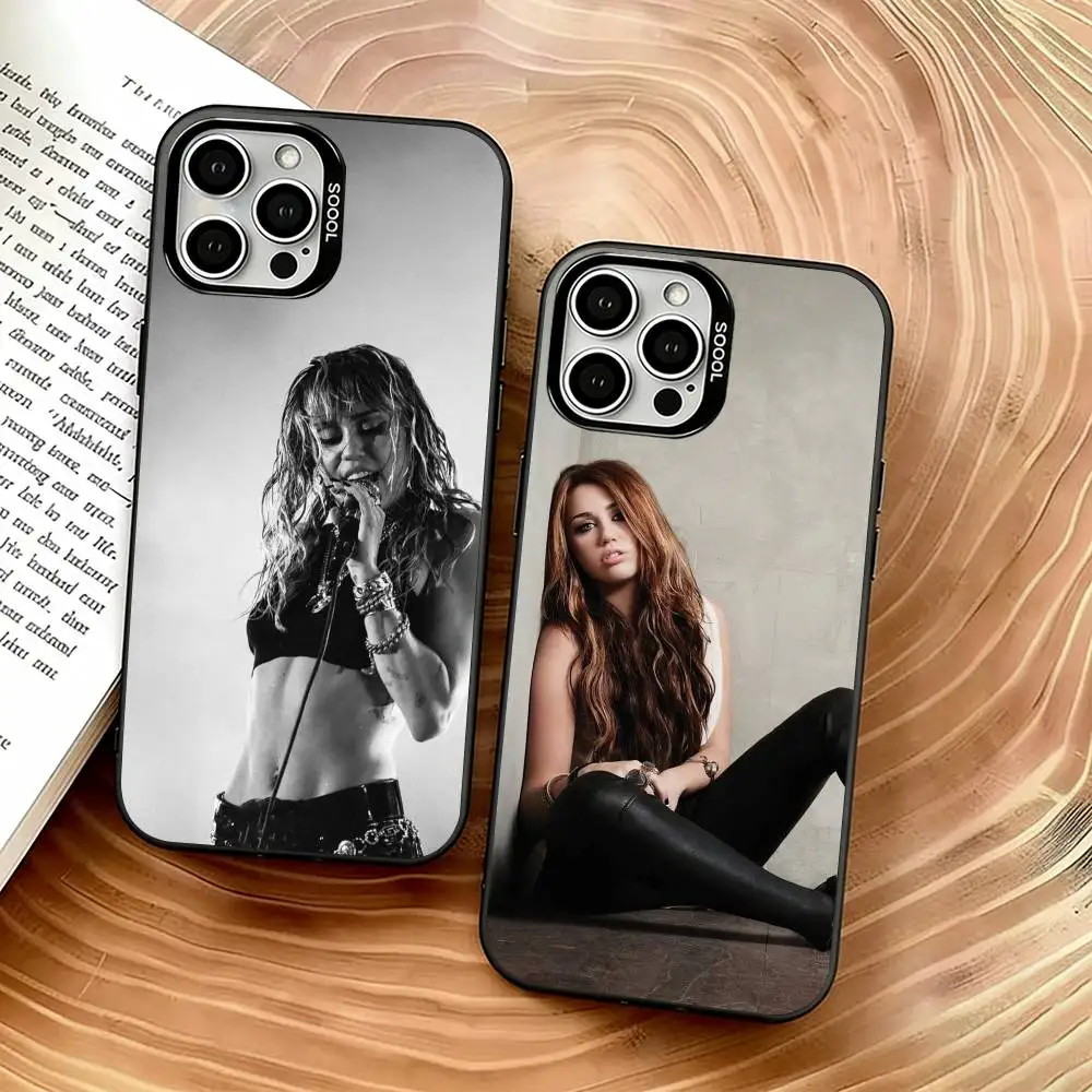 

Miley Cyrus Phone Case For iPhone 17,16,15,14,13,12,11 Plus,Pro Max,XS,Colorful Silver Black Cover