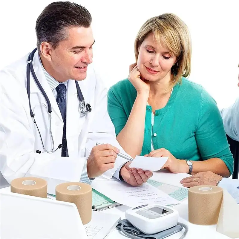 جاهز تخزين 1 لفة رغوة القطن الجلد فيلم ذاتية اللصق ضمادة مرنة الكوع الركبة قناع الرياضة قبل التفاف للشريط الرياضي #5