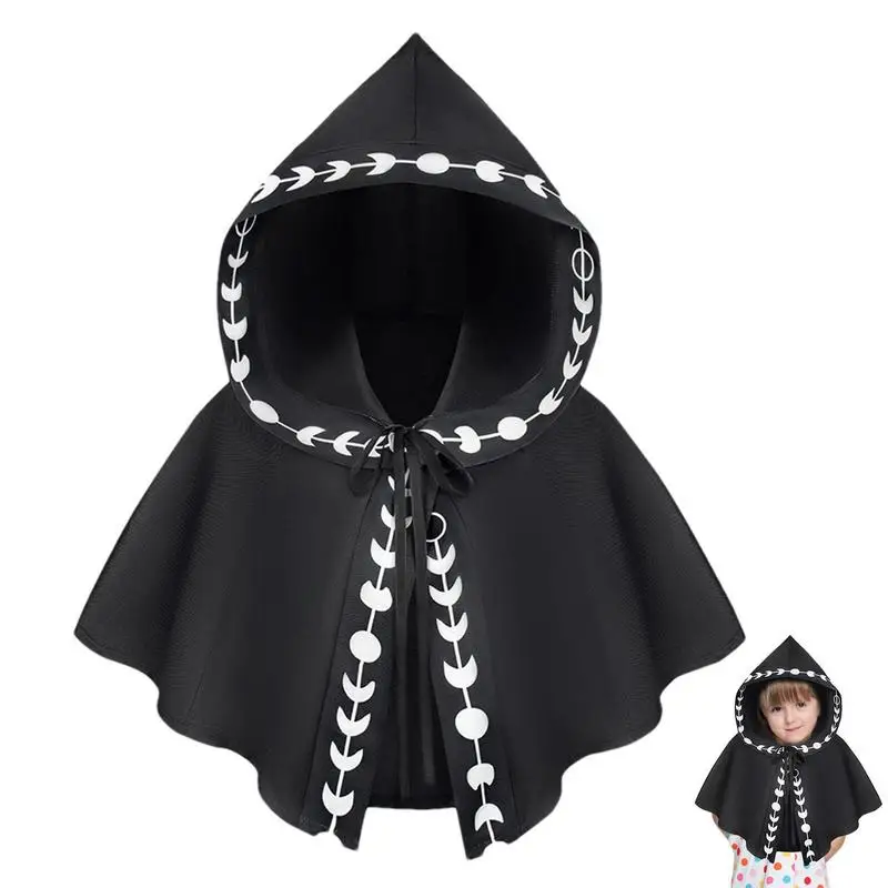 1 pz nuovo mantello con cappuccio di Halloween per bambini mantello avvolgente con cappuccio retrò gotico accessori cosplay per vestire foto di Halloween sul palco