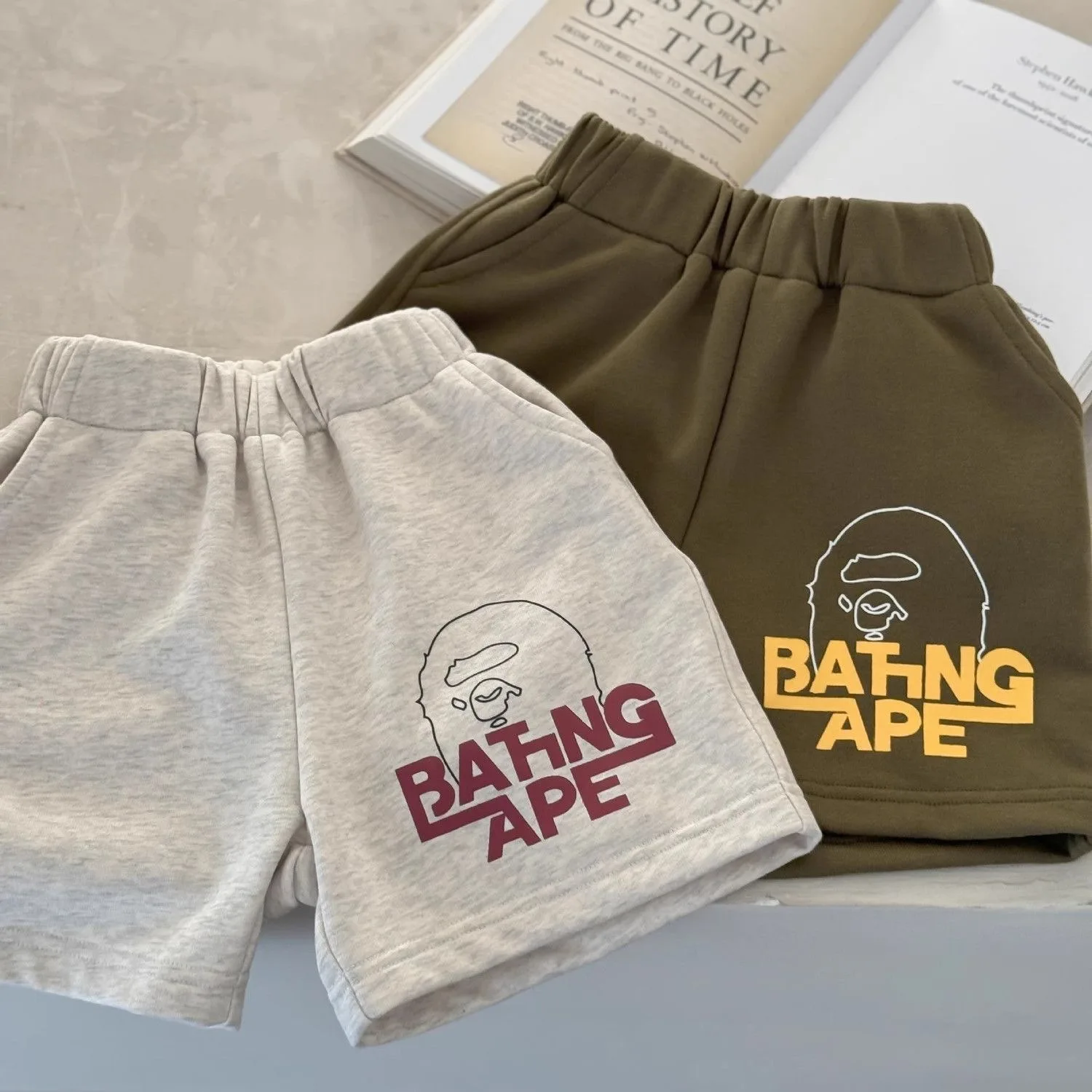 Ircomll 2-teiliges neues Sommer-Jungen-Shorts, modische Strand-Shorts für Babys, lässige elastische Taille, kurze Jungen-Hosen, Sportbekleidung, Oberbekleidung