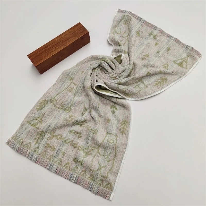 Cotton Double-sided Yarn-dyed Household Bathroom Towel Floral Style Face Washing Towel Universal Soft Absorbent Face Towel ZI782