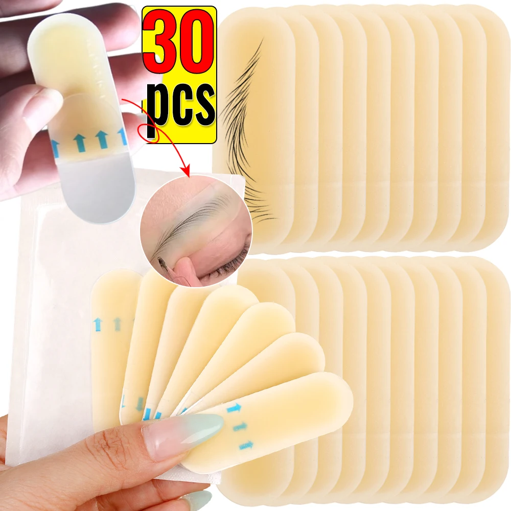 30/20/10pcs Tattoo Training Supplies Eyebrow Protection Transfer Eyebrow Skin Sticker Tattoo Real Operation Practice Pads Tool