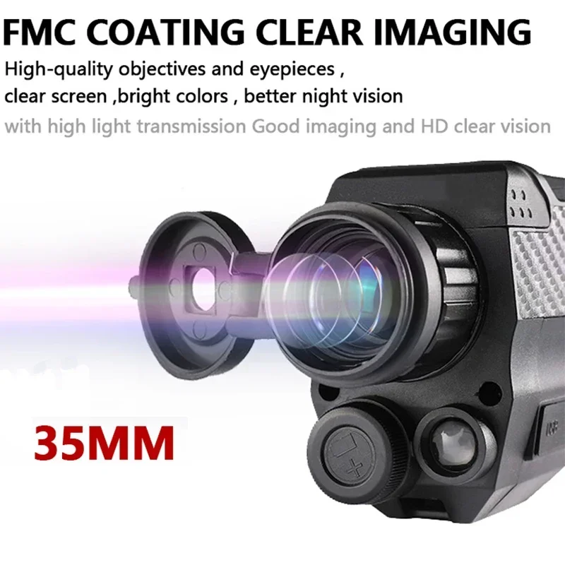 DT18 Portable Monocular Telescope 2.5K Night Vision Monocle Infrared Optical 4X Zoom 1080P Night Vision for Hunting Camping