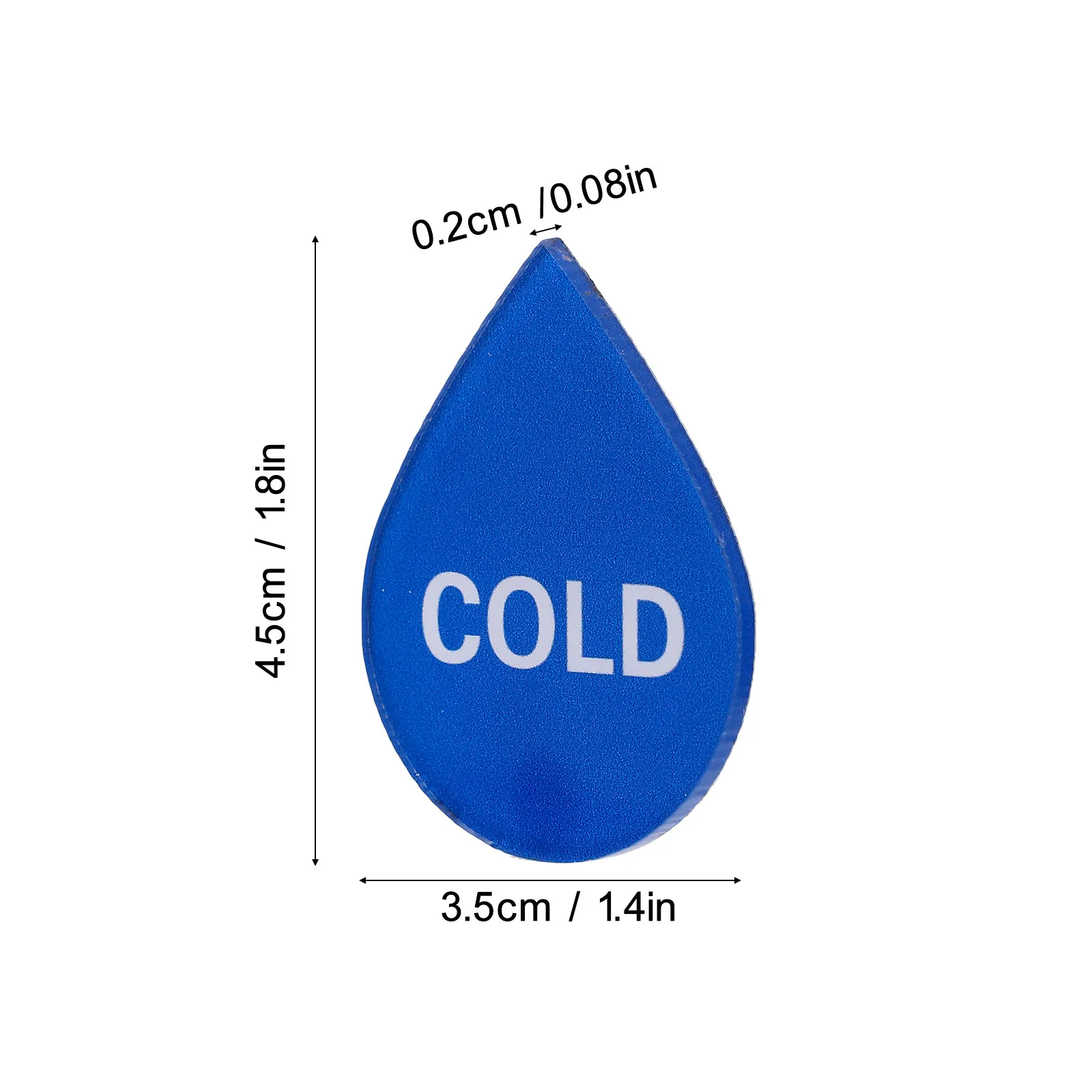 6 Pairs Cold Hot Water Stickers Acrylic Material Smooth Durable Labels Bathrooms Hotels Dorms Schools Temperature