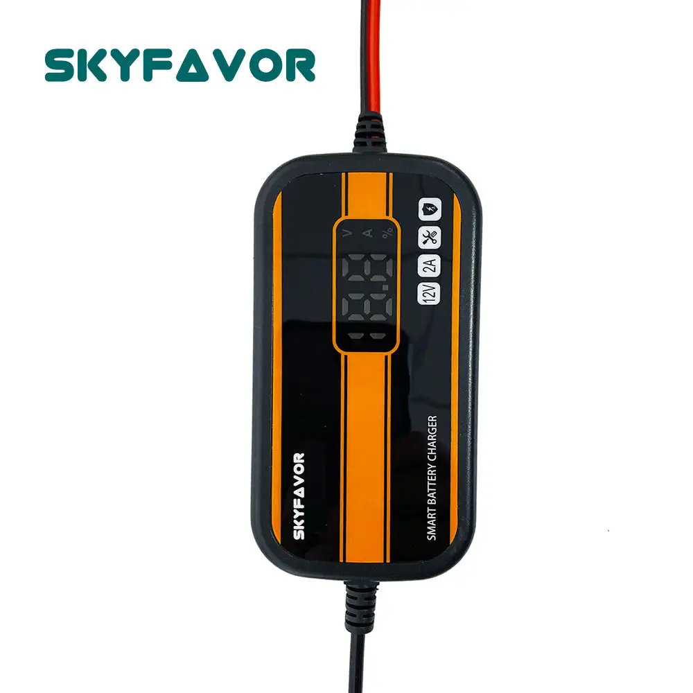 

Hot Selling Smart Car Battery Charger 12V 2A Digital Display Automatic Battery Charger for Lead Acid Car and Motorcycle Toys