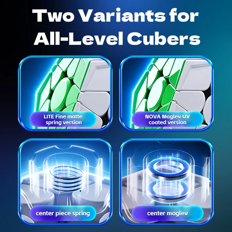 VIN Azure Megaminx Magnetic Magic Cube Stickerless Professional Fidget Toys VIN Megaminx 3x3 Cubo Magico Puzzle