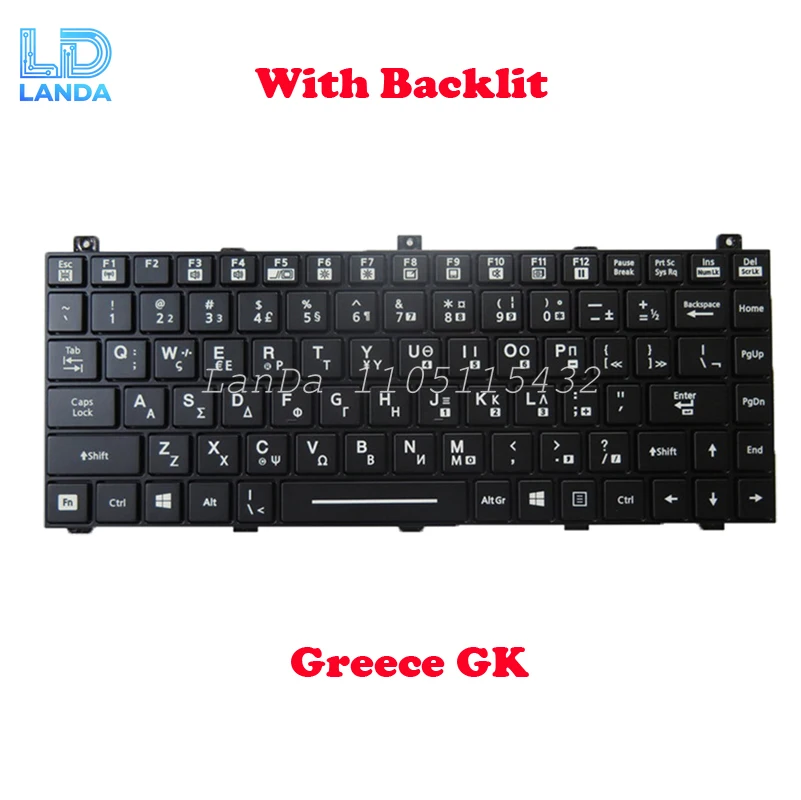 Laptop Keyboard For GETAC B300 G4 B300G4 B300 G6 B300G6 B300 G7 B300G7 English US Korean KR Greece GK Spanish SP Black Frame