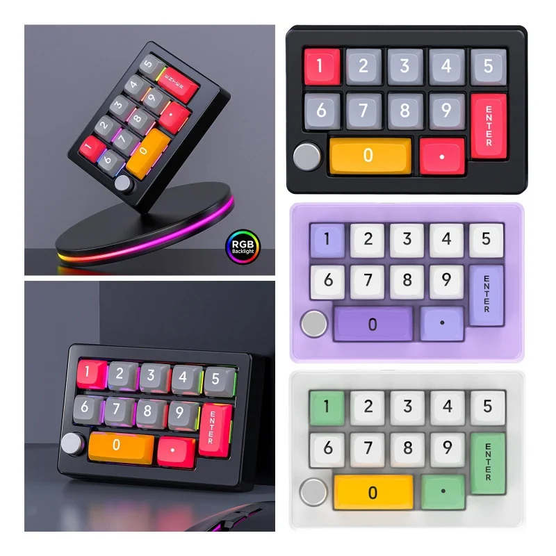 

Z Mini Macro Mechanical Gaming Keyboard, 12 Keys One Handed USB PC Keypad with