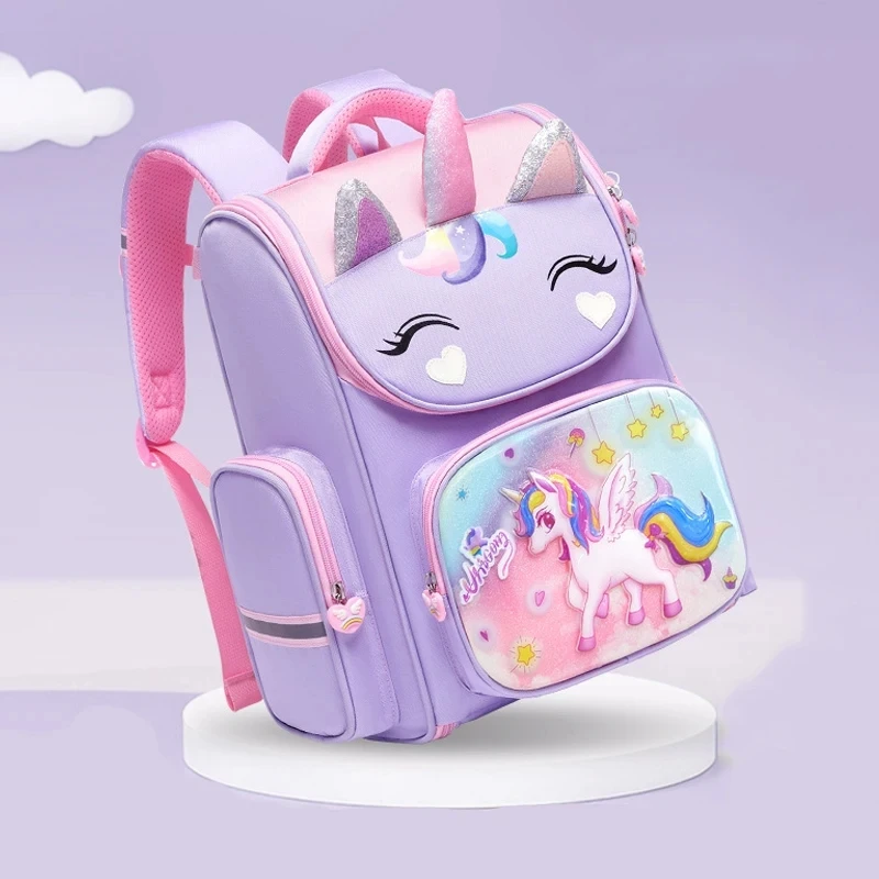 Sac à Dos d\'École Primaire pour Élèves de 1 à 5 Ans, Cartable de Dessin Animé 3D, Nairobi Orn, Mignon, Arc-en-Ciel