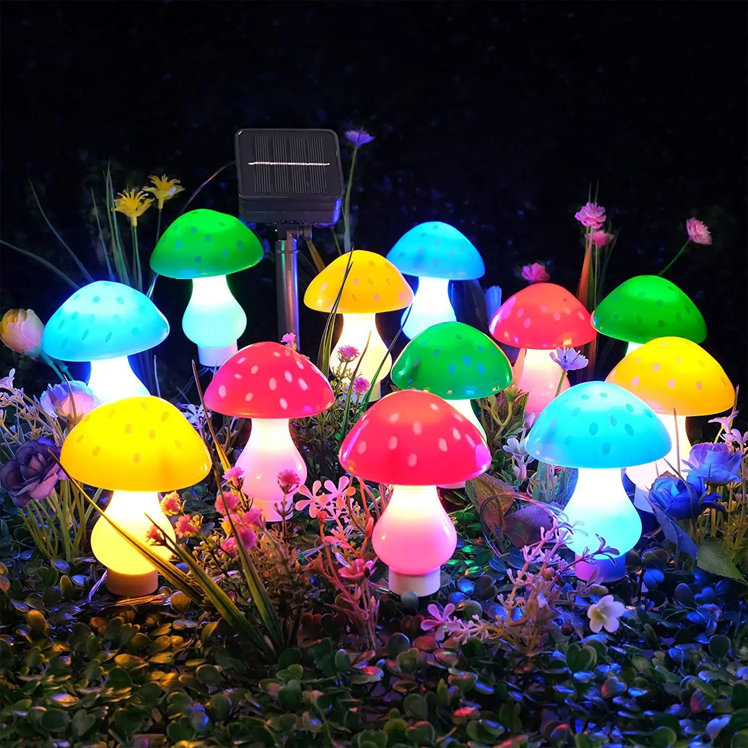 

Mushroom Lamp Outdoor LED Solar Mushroom Lamp Courtyard Garden Waterproof Decoration Ground Plug-In Landscape Lamp