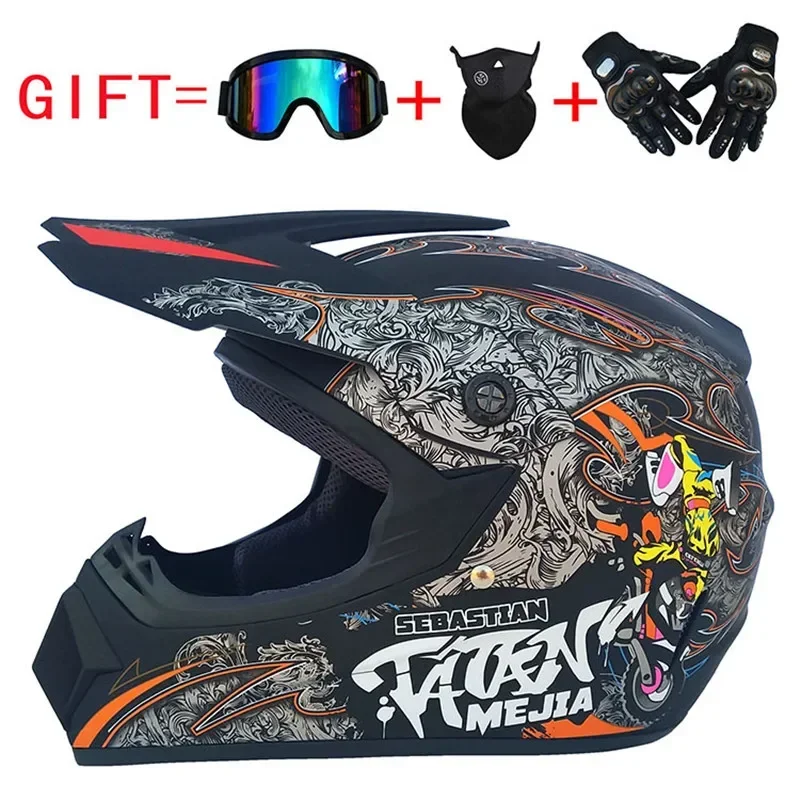 2018 Super Light Helmet Motorcycle Racing Bicycle Helmet Cartoon Children ATV Dirt bike Downhill MTB DH cross Helmet capacetes