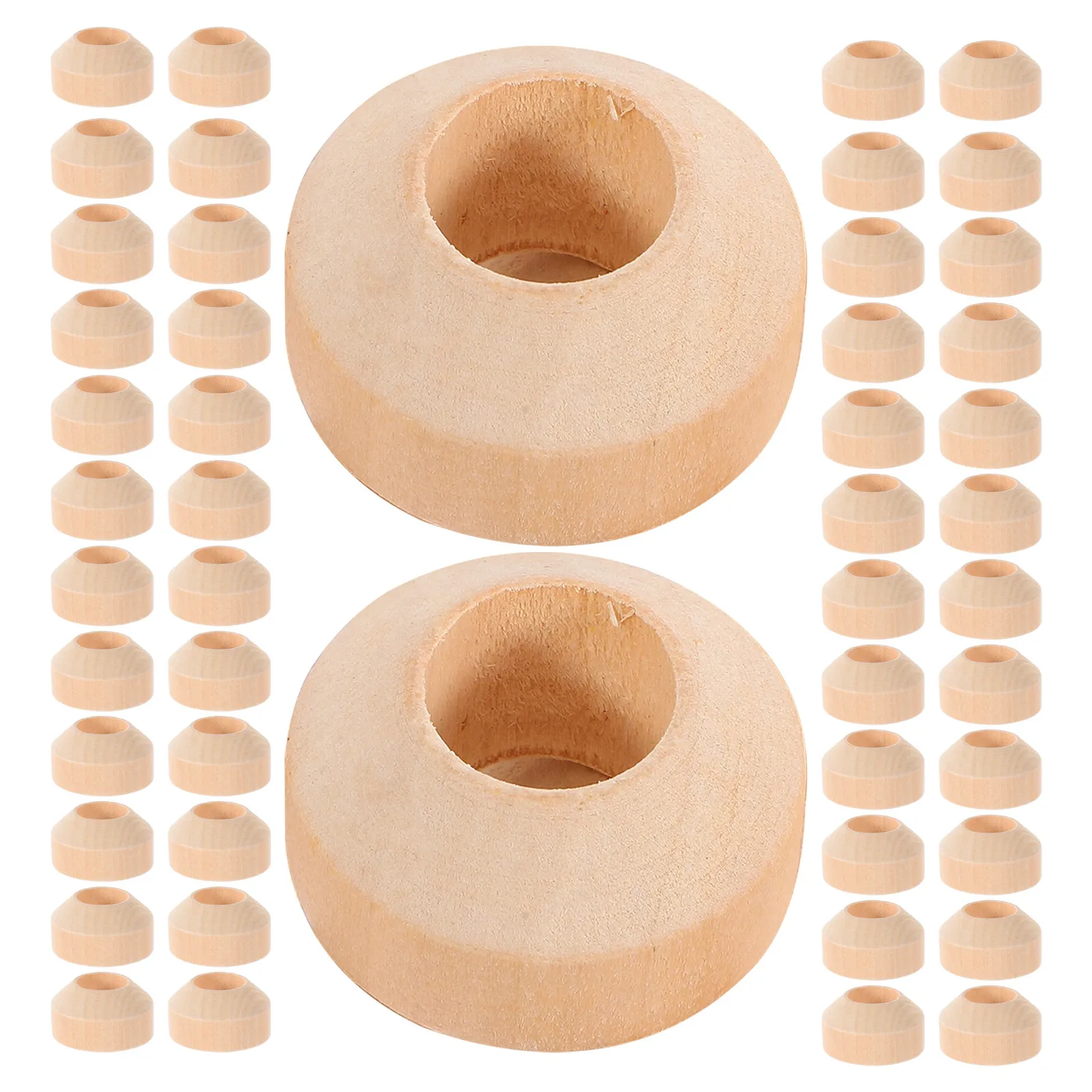 

100Pcs Unfinished Wooden Display Base - Peg Mounting Stand for Handcrafts - Small Clamp Holder, Statue Support, Wood Craft Pegs,