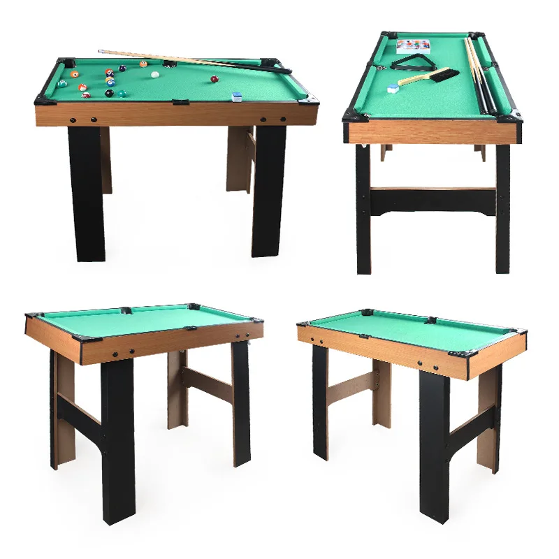 4 IN 1 Wooden Tabletop Game Set Wood Football Table Soccer Tennis Ice Hockey Billiards For Kids